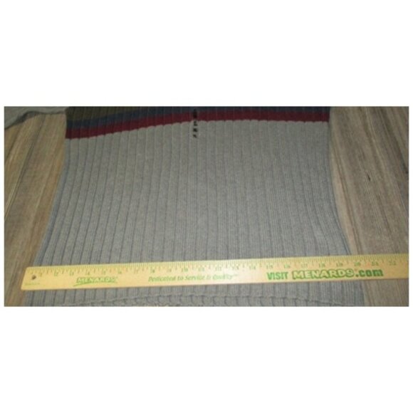 Croft Barrow NWT Sweater Mens Large Gray Wine Stripe Pullover Vtg Grunge Fall - Picture 7 of 9